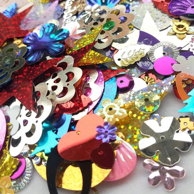 Chenkou Craft 1 Bag 100grams Assorted Styles Sequin for Wedding Christmas Clothes Jewelry Sequins (Assorted 100grams) - Image 4